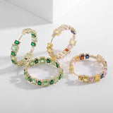 Colorful CZ Circle Earrings Plated Jewelry