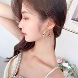 Colorful CZ Circle Earrings Plated Jewelry