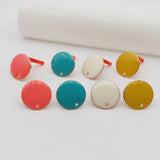 Mixed DIY Enamel Earrings Set Stainless Steel Round Stud Ear Hoop Base Making
