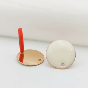 Mixed DIY Enamel Earrings Set Stainless Steel Round Stud Ear Hoop Base Making