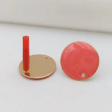 Mixed DIY Enamel Earrings Set Stainless Steel Round Stud Ear Hoop Base Making