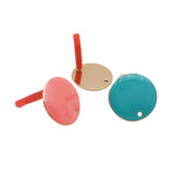 Mixed DIY Enamel Earrings Set Stainless Steel Round Stud Ear Hoop Base Making