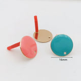 Mixed DIY Enamel Earrings Set Stainless Steel Round Stud Ear Hoop Base Making