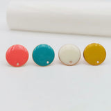 Mixed DIY Enamel Earrings Set Stainless Steel Round Stud Ear Hoop Base Making