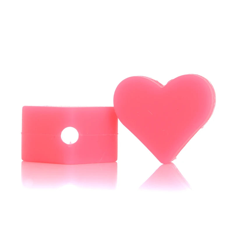 Heart Silicone Beads 14mm Baby Teething Jewelry Making Bracelet
