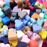 Heart Silicone Beads 14mm Baby Teething Jewelry Making Bracelet