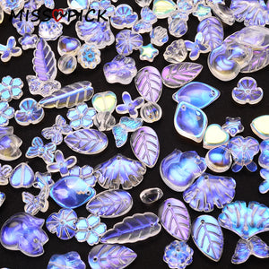 Leaf Flower Glass Crystal Spacer Beads for DIY Bracelet Necklace