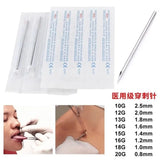 50Pcs 16G Piercing Needles Surgical Steel Disposable Sterilized Tattoo Ear