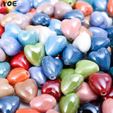 12mm Heart Ceramic Beads Glazed Porcelain Jewelry Making DIY Earrings Necklace