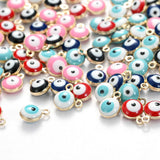 Metal Evil Eye Beads Charms Multicolor Enamel Pendant DIY Jewelry Supplies