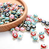 Metal Evil Eye Beads Charms Multicolor Enamel Pendant DIY Jewelry Supplies