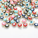 Metal Evil Eye Beads Charms Multicolor Enamel Pendant DIY Jewelry Supplies
