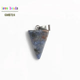 Natural Stone Triangle Pendants Pendulum Crystal Chakra Healing Reiki Beads