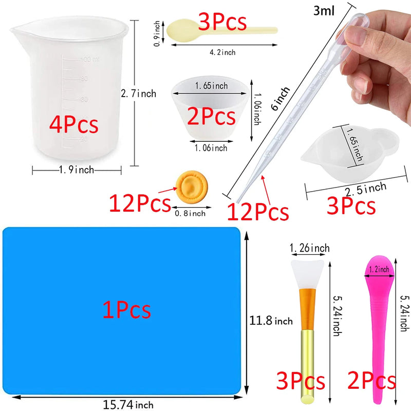 Resin Jewelry Making Tools Kit UV Epoxy Mold Casting Set Dispensing Cup