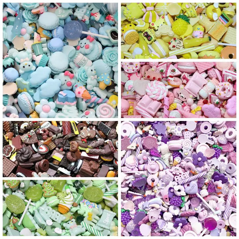 10-30MM 200Pcs Mix Styles Food Play Cake Cream Phone Diy Jewelry Findings