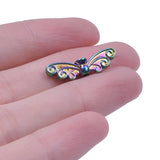 Rainbow Angel Wings Spacer Beads Charms For Jewelry Making DIY Keychain