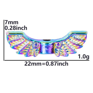 Rainbow Angel Wings Spacer Beads Charms For Jewelry Making DIY Keychain