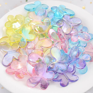 10-30Pcs Butterfly Acrylic Beads 21x30mm Spacer Loose Beads For Jewelry DIY