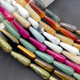 10*30mm 13pcs Water Drop Beads Natural Stone Assorted Gems