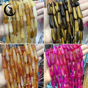 10*30mm 13pcs Water Drop Beads Natural Stone Assorted Gems