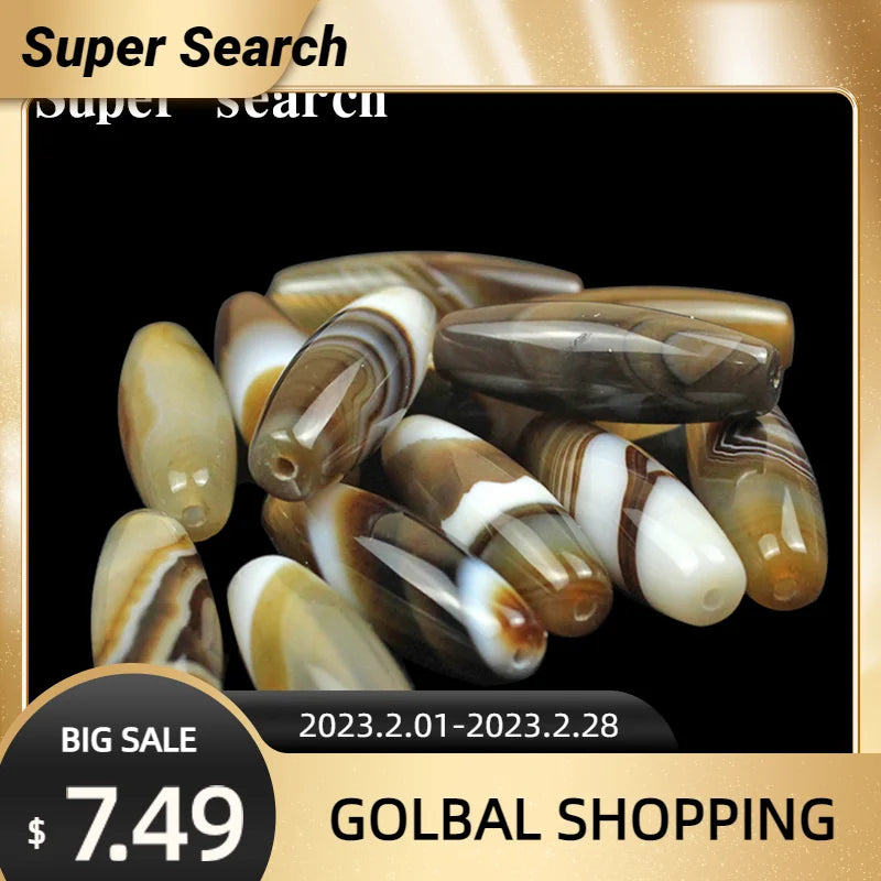 Natural Brown Agates Oval Shape Beads Stones Bracelet Accessory