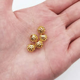 14K Plated Brass Filigree Ball Beads for DIY Jewelry Making