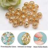 14K Plated Brass Filigree Ball Beads for DIY Jewelry Making