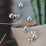 925 Sterling Silver Round Beads Spacer for Jewelry Making