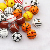 Natural Wood Beads Sports Basketball Baseball Tennis Beads 16mm