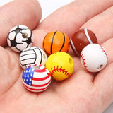 Natural Wood Beads Sports Basketball Baseball Tennis Beads 16mm