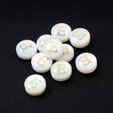 Shell Beads 8mm Round Vertical Hole Letter Alphabet for DIY Bracelet