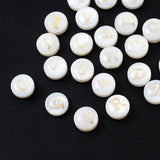 Shell Beads 8mm Round Vertical Hole Letter Alphabet for DIY Bracelet