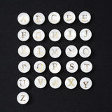 Shell Beads 8mm Round Vertical Hole Letter Alphabet for DIY Bracelet