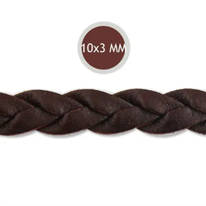 10*3mm Coffee Braided Leather Cord Rope, 10M/Roll