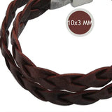 10*3mm Coffee Braided Leather Cord Rope, 10M/Roll