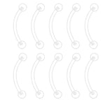 10-40PCS Clear Bioflex Acrylic Curved Barbell Retainer 14G