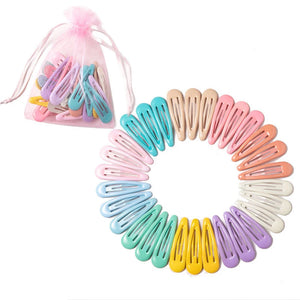 Colorful Hair Clips For Women Girls Kids Hair Accessories Snap Metal Barrettes