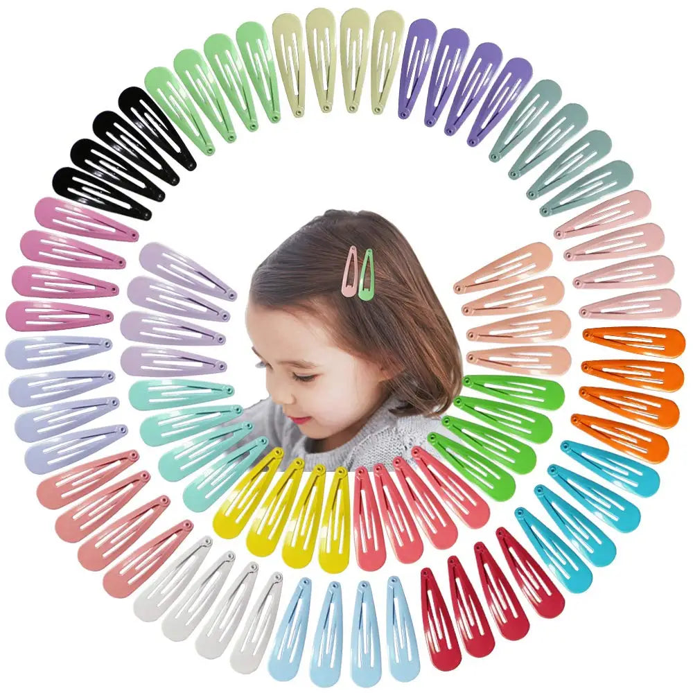 Colorful Hair Clips For Women Girls Kids Hair Accessories Snap Metal Barrettes