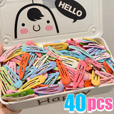 Colorful Hair Clips For Women Girls Kids Hair Accessories Snap Metal Barrettes