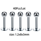 Stainless Steel Lip Rings Studs Labret Piercing Earrings Septum Nose Hoops