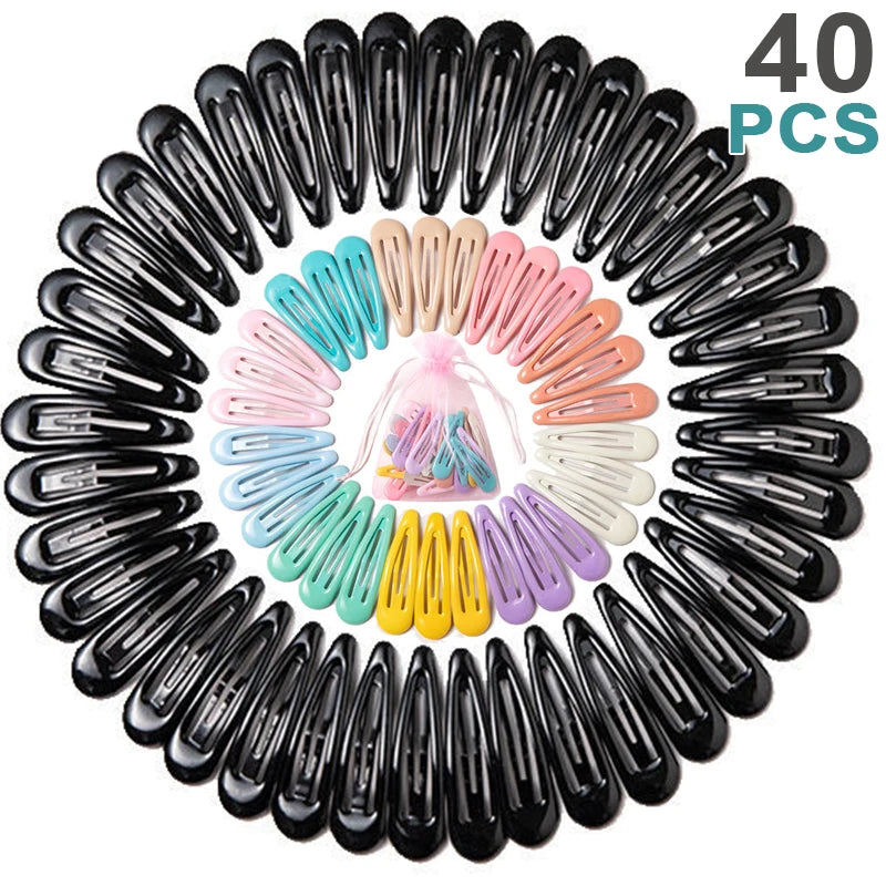 10-40Pcs Solid Color Hair Clips For Women Girls Kids Hair Accessories