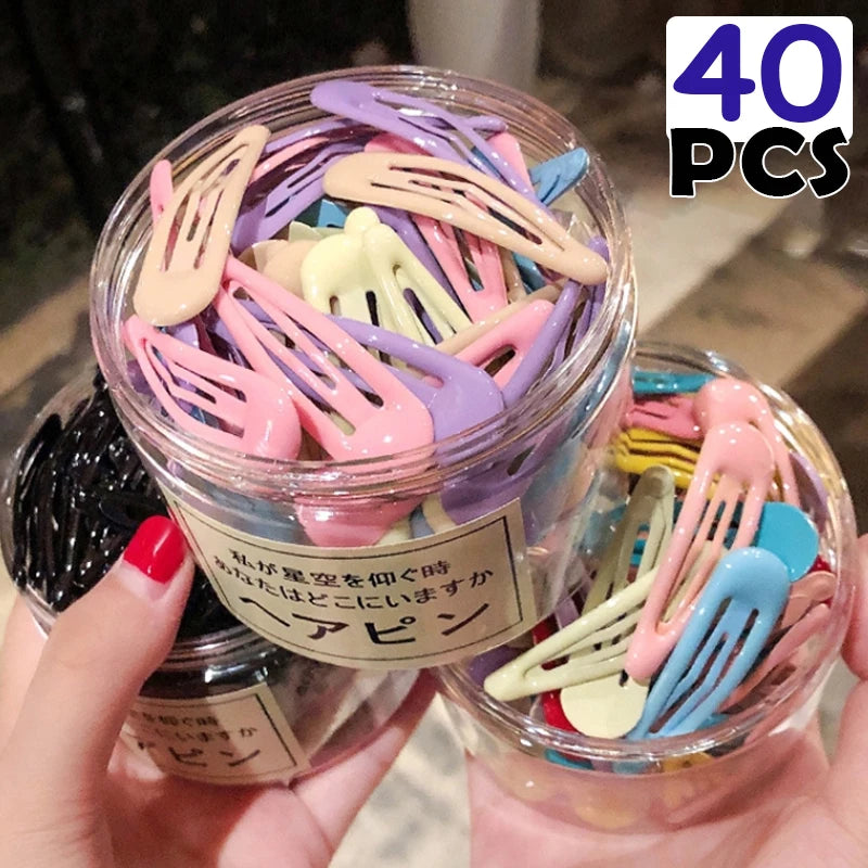 10-40Pcs Solid Color Hair Clips For Women Girls Kids Hair Accessories