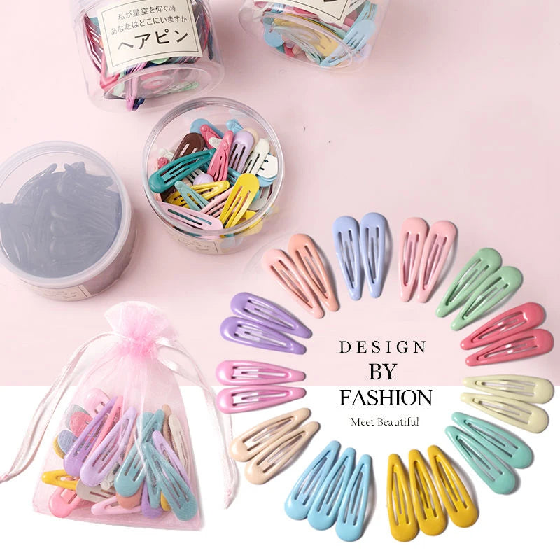10-40Pcs Solid Color Hair Clips For Women Girls Kids Hair Accessories