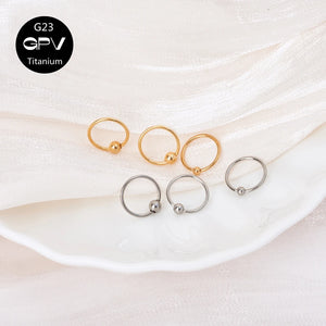 G23 Titanium Nose Ring Head Welding Ball Clip Piercing Jewelry