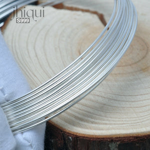 10/50/100cm S999 Solid Pure Silver Wire DIY Fine Jewelry Making