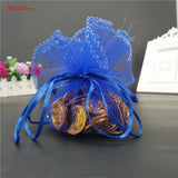 Round Organza Drawstring Jewelry Bags Wedding Christmas Pouches 5Z