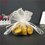 100pcs 26/35cm Organza Drawstring Bags Wedding/Gift/Fcandy
