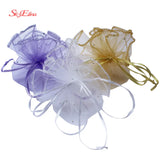 100pcs 26/35cm Organza Drawstring Bags Wedding/Gift/Fcandy