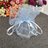 10/50/100pcs Tulle Organza Drawstring Pouch Wedding Bags 5Z