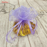 10/50/100pcs Tulle Organza Drawstring Pouch Wedding Bags 5Z